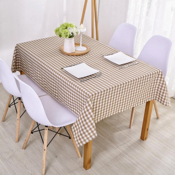 Wonhomke Simple Small Plaid Table cloth Polyester Cotton Tablecloth Square