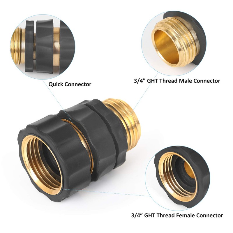 STYDDI Garden Hose Quick Connect Fittings Coupler, Metal Hose Fitting