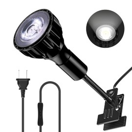 Pispoer Clip Lamp, 24W Plant Growing Lamp, Color Rendering RA98 Full Spectrum (Satisfying Plant Growing Light), Color Temperature 5800K, Gooseneck Length 5.3 inches (13.5 cm), Switch Wire Length