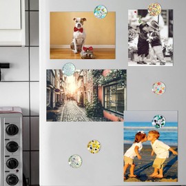 Cosylove 16pcs Refrigerator Magnets, Crystal Glass Big Flower Style Fridge Magnets for Office Cabinets, Whiteboards, Photos, Decorative Magnets