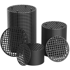 Cosmos Flower Pot Hole Mesh Insert Bottom Grid Pad Plastic Rigid Round Bonsai Drainage Mesh Screen & Netting for Garden Flower Plant Pot, 90 Pcs 3 Assorted Sizes