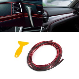 Xotic Tech Red Car Interior Door Gap Panel Edge Line Insert Molding Trim Decor Anti-Scratch Strip w/Tool Universal for Cars (16ft/ 5M)
