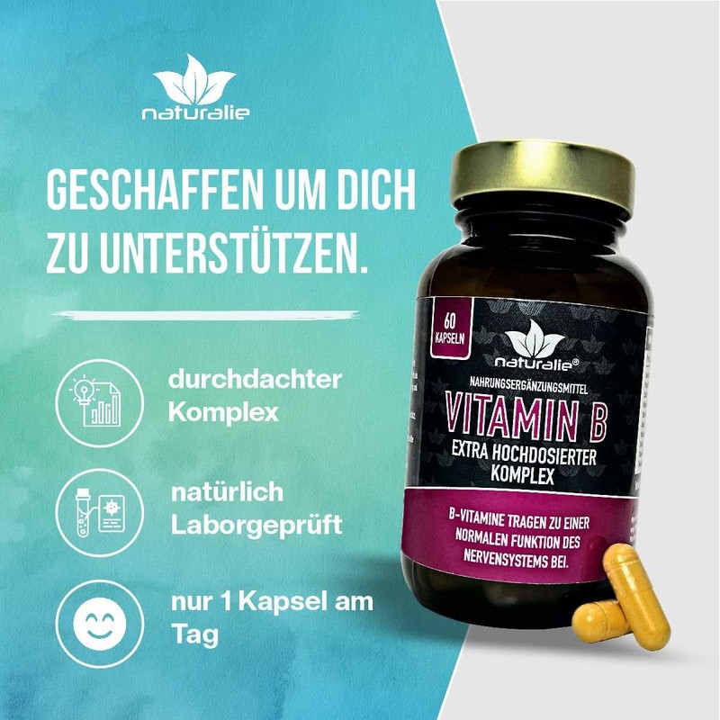 naturalie® Vitamin B Complex Capsules, High Dose with All Bioactive