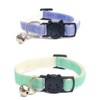 Velvet Cat Collars with Bell. Safe Quick Release Breakaway Buckle | Zacal Cat Collars (Lilac & Mint Green, Pack of 2)