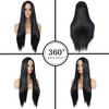 WIGER Long Black Wigs Natrual Black 1B Straight Black Hair