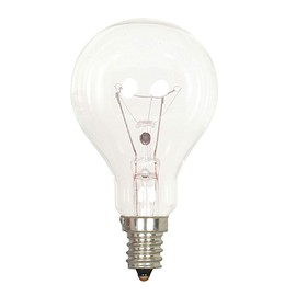 Satco S2740 120V Candelabra Base 40-Watt A15 Light Bulb, Clear
