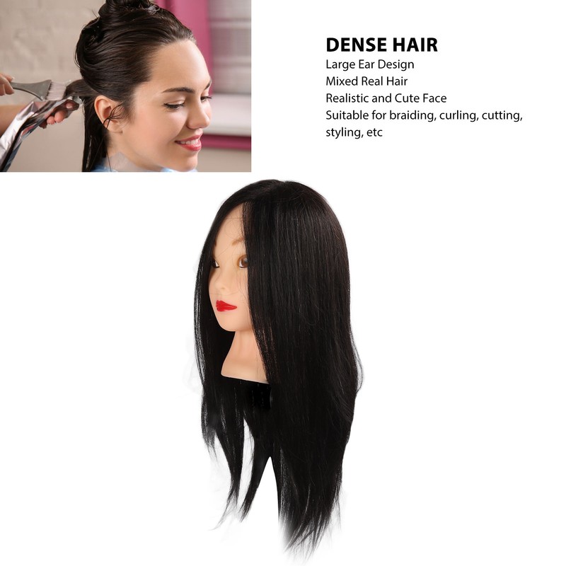 55cm Hair Mannequin Head Hair Stying Training Large Ears Mixed