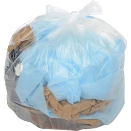 45-55 Gallon Medium Duty Clear Trash Bags, 0.8 Mil, 200 Bags/Case