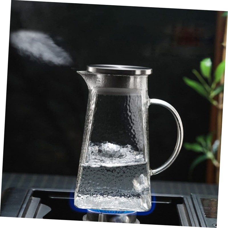 BIUDECO Elegant Glass Water Pitcher Cold Water Kettle Lid for