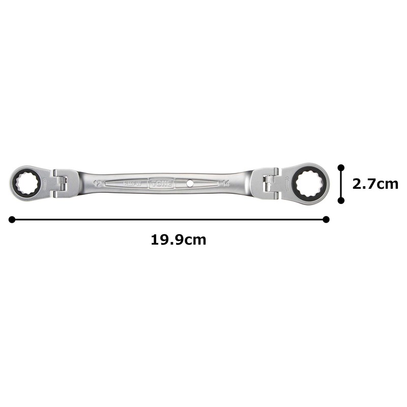 Tone HPRMFW-1214 Double Neck Swing Ratchet Glasses Wrench Double Sided