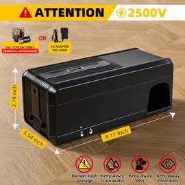 2 Pack Electric Mouse Trap Indoor for Home, Effective Mouse Zapper with Powerful Voltage,No Touch and Reusable Mice Traps for House Indoor Kill, Rodent Control for Kitchens,Supermarket,Restaurant