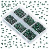 LPBeads 6000 Pieces Emerald Non Hotfix Rhinestones 6 Sizes Round