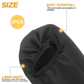 Car Armrest Cover for Front Seats, Pack of 2 Armrest Protectors, Replacement Car Chair, Armrest Cover, Universal, Elastic, Scratch-Resistant for Car, SUV, Truck and Van