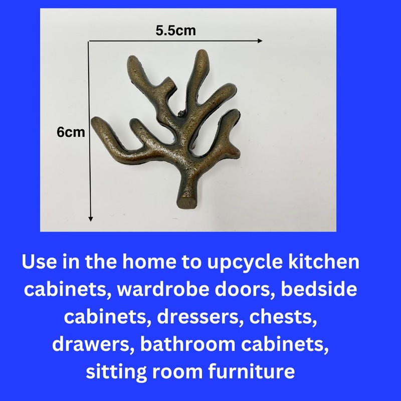 Coral Tree Branch Knob Drawer Pull, Cabinet Dresser (Antique Bronze)