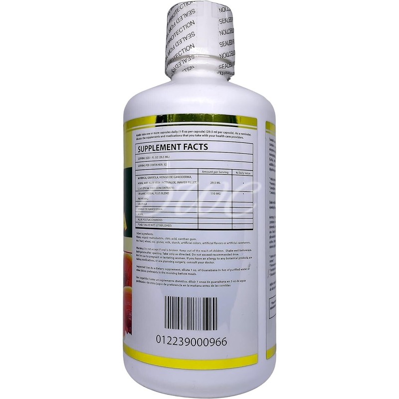 Productos El Colibri Moringa and Guanabana Liquid Dietary Supplement 32