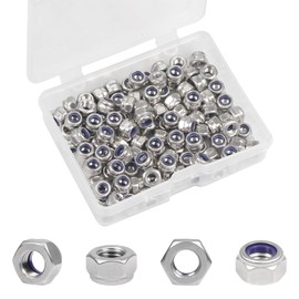 Yinpecly 150PCS M3 Locknuts M3x0.5mm Nylon Insert Hex Lock Nuts 304 Stainless Steel Metric Self-Locking Nylon Lock Nut for Industrial Construction Fasteners