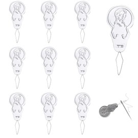LEOUEANR 10Pcs Needle Threaders, Gourd Shaped Aluminium Mini Hand Sewing Threading Aid for DIY Craft and Sewing Tools (Silver)