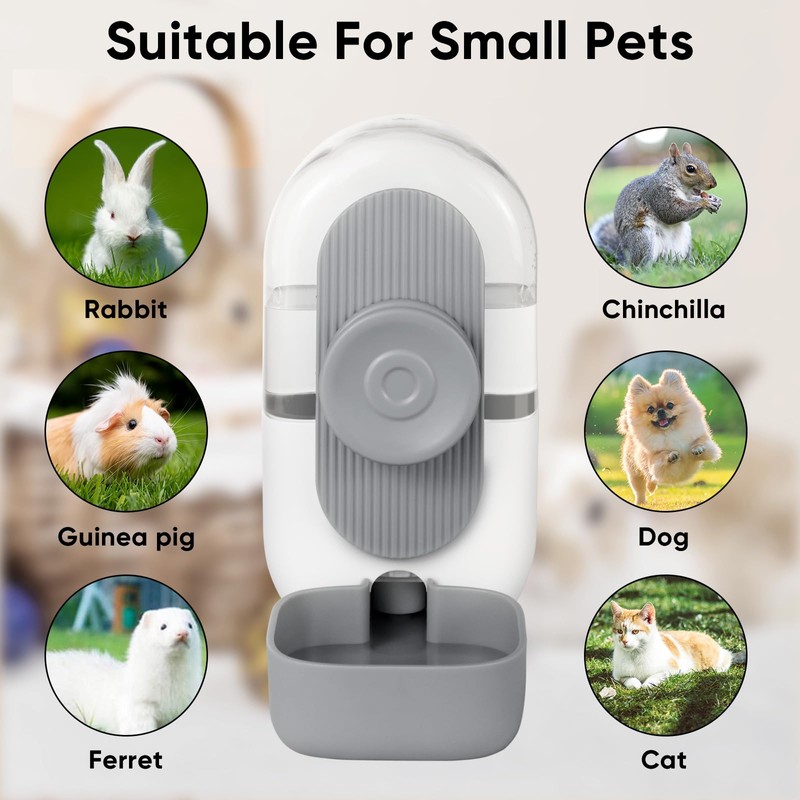 Lemtrflo 28oz Hanging Automatic Water Dispenser，Rabbit Water Bottle,Bunny Guinea Pig