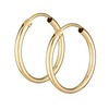 NKlaus Pair of 585 Yellow Gold Hoop Earrings Round Gold