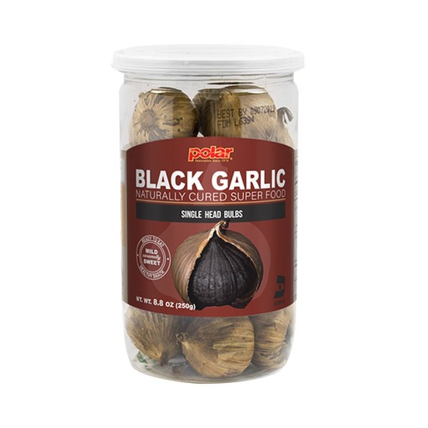 MW POLAR Whole Black Garlic 250grams, 8.8 Ounce, Whole Bulbs, Easy Peel, All Natural, Healthy Snack , Ready to eat, Chemical Free, Kosher Friendly