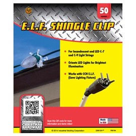 COMMERCIAL CHRISTMAS HARDWARE 2200120102 50CT Eve Shingle Clip