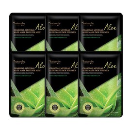 Nature by Mask Pack Miracle House Nature by Charcoal Mineral Aloe Mask Pack for Men 30 sheets x 2, total 60 sheets 805779 / 미라클하우스 네이처바이 차콜 미네랄 알로에 마스크팩 포맨 30매X2개 총60매입 805779