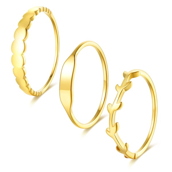 KAZITSAN Stainless Steel Gold Rings for Women Statement Rings Fashion