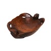 WorldBazzar Handmade Double Turtle Bowl Hand Carved Mahogany Wood Nautical