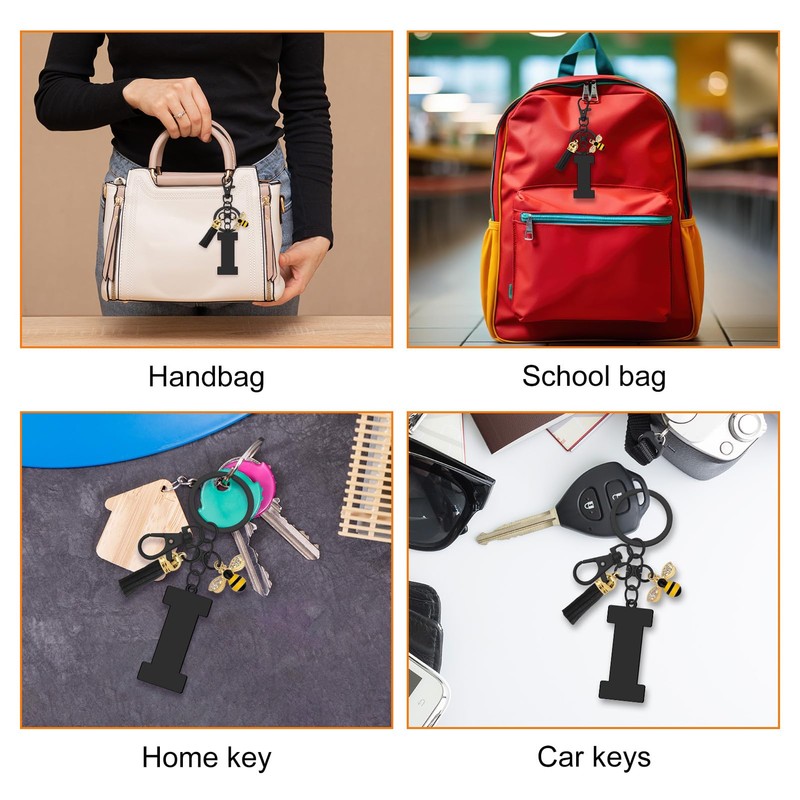 Initial Letter Keychain Alphabet Keyring for Teacher Letter A-Z Keychain