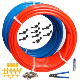 WHK PEX Pipe 1/2" Inch PEX Tubing Plumbing Pipe 2x100ft Pex-b Pipe Blue & Red Each 100ft for Cold and Hot Water