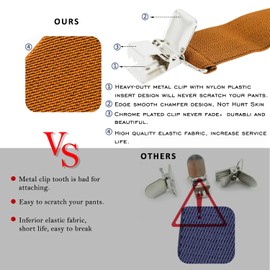 PAPA LEGGENDA X-Back 2Inch-Wide Heavy Duty Suspenders for Men with 4 Ultrastrong Clips, Full Elastic Braces for Men, Adjustable Work Suspender for Big & Tall, One Size Fits All, Solemn Brown