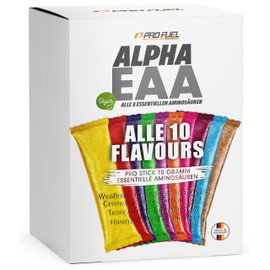 EAA Sample Pack 10 x 14 g EAA Powder, 10 Incredibly Delicious Flavours in a Mix Pack, EAA Drink Powder Samples as a Tasting Set, All 8 Essential Amino Acids as Amino Workout Drink, Vegan