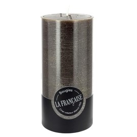 Bougies La Francaise - Rough Pillar Candle - Made in Tunisia, Brown Color, +/- 75-Hour Burn Time - 2.76 x ‎5.9 inches