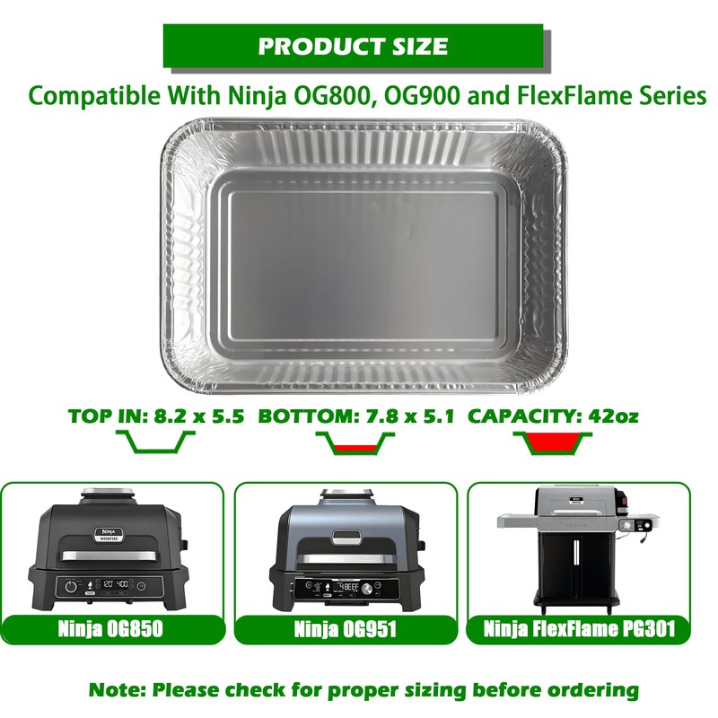 KEESHA 15 Pack OG951 Drip Pan Liners for Ninja OG800,