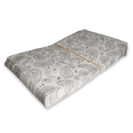 N'icePackaging 100 Qty 6" x 9" Decorative Flat Paper Gift Bags - Fancy Silver Paisley Pattern on White Kraft Bags - For Sales/Treats/Parties Cookies/Gifts