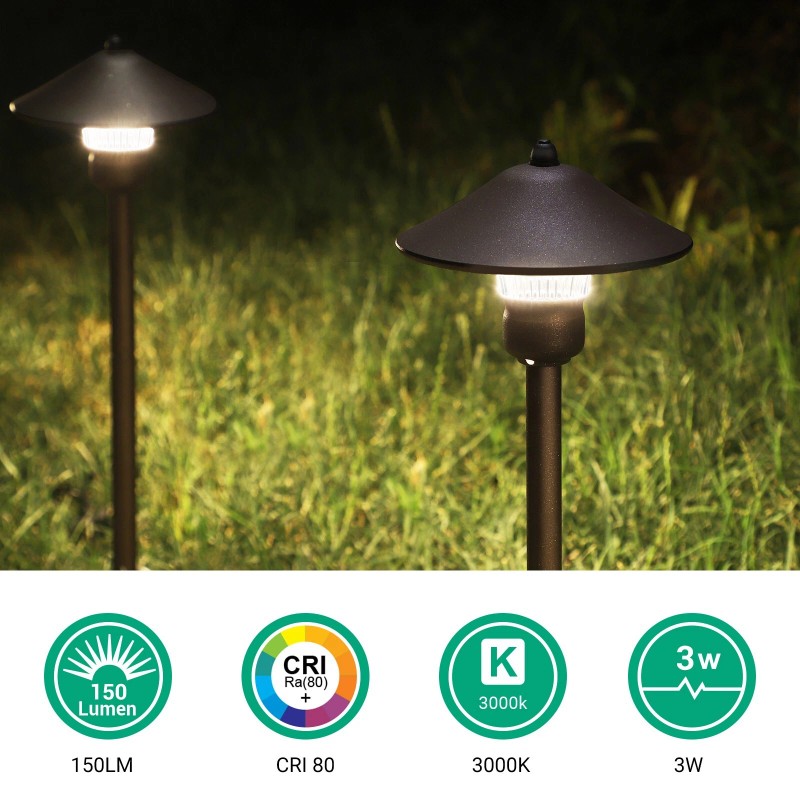 EDISHINE 4 Pack Low Voltage Landscape Lights Outdoor LED Pathway