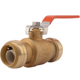 SharkBite 1 Inch Ball Valve, Push to Connect Brass Plumbing Fitting, Water Shut Off, PEX Pipe, Copper, CPVC, PE-RT, HDPE, 22223-0000LFA
