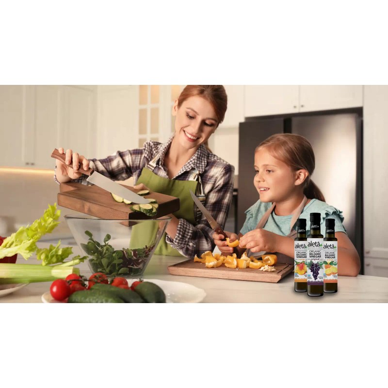 Aleta Organic, Infused Mango Balsamic Vinegar, No Additives, Bottle, 8.45