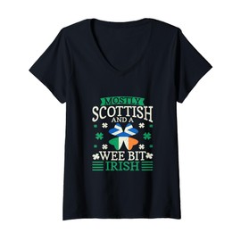 Womens Funny Scottish Irish Scotsman Scotland Ireland Scottish Kilt V-Neck T-Shirt