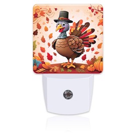 sndheke Cute Cartoon Turkey Night Light for Kids,Thanksgiving Day Fall Autumn Night Light Plug in with Dusk to Dawn Sensor,0.5w Energy Saving Nightlight for Hallway Stairway Kitchen Bedroom