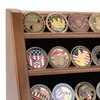 ASmileIndeep 3 Rows Solid Wood Military Challenge Coin Holder Display