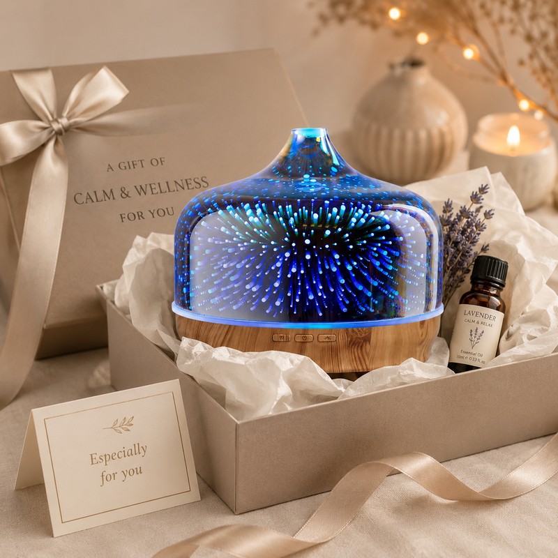 500ml Glass Aroma Diffuser for Bedroom Relaxation – Ultrasonic Cool