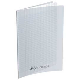 Conquérant Seyès A4 Large Squared Notebook 192 Pages Stapled Polypropylene Cover Clear