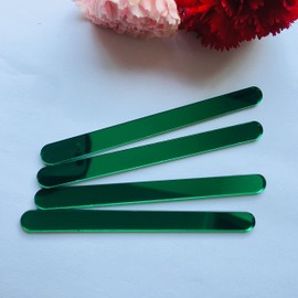 NUORUI 30 Pcs Reusable Acrylic Cakesicle Sticks, Mirror Popsicle Sticks for Party Favors (Green Mirror)