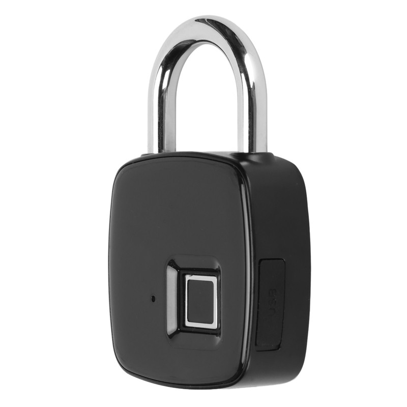 Fingerprint Padlock Biometrics Technology USB Rechargeable IP65 Waterproof Smart Padlock