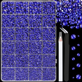 25000Pcs Resin Rhinestones for Crafting, Royal Blue 2-6mm Mixed Sizes Non Hotfix Flatback Gems, Bedazzling Crystal for DIY Crafts Clothing Tumblers Mugs Shoes Fabric Nail Art
