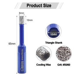 SHDIATOOL Diamond Drill Core Bits 5 Pieces 1/4 Inch for Porcelain Tile Marble Ceramic Granite Bricks 6mm Diamond Hole saws Dry/Wet for Hand Drills