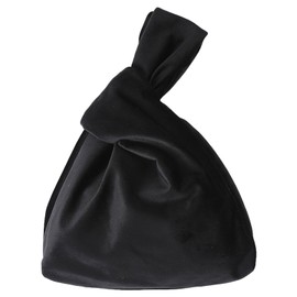 Anopo Small Velvet Wristlet Purse for Women Elegant Clutch Evening Bag Wrist Bag Sleeve-Knot-Pouch Black