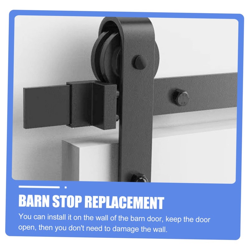 TEHAUX Flat Track Barn Door Stop Durable Zinc Alloy Sliding