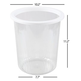 Begale 4-Pack BPA-Free Plastic Round Waste Basket, Clear Round Trash Can, 10.2" x 10.2" x 11.2"